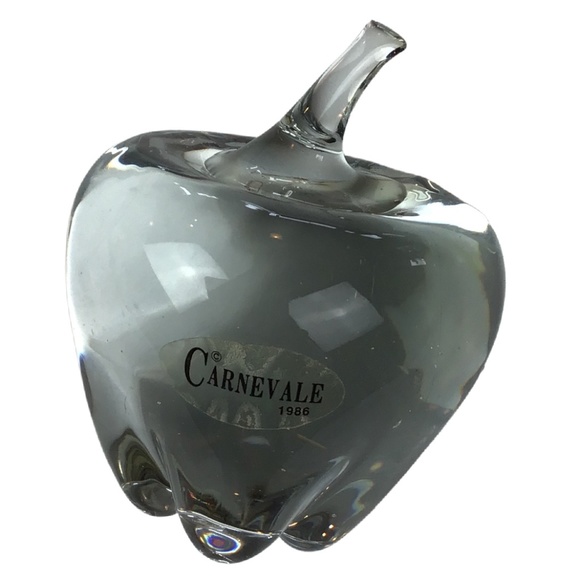 Glass Apple Paperweight Vintage Marked Carnevale - Picture 2 of 9